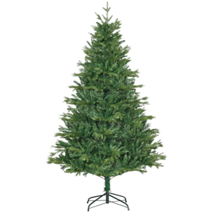 árbol de Navidad Artificial 180 cm Ignífugo con 1443 Ramas Hojas de PVC Verde