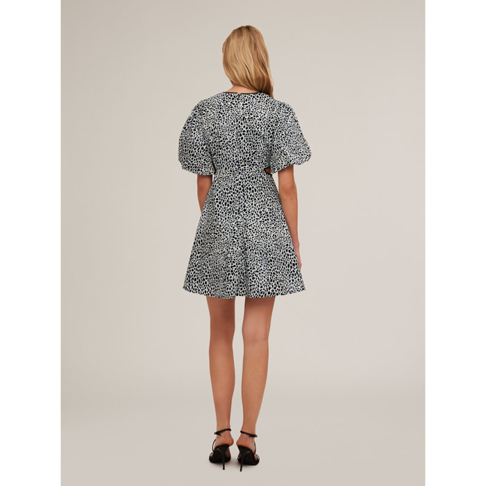 Motivi - Vestido corto con detalle de abertura animal print - Light - blue