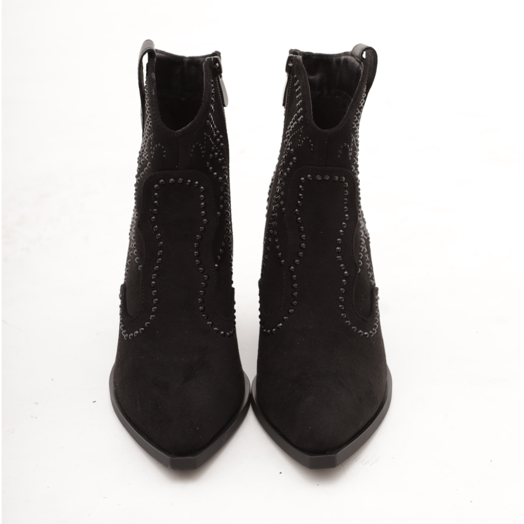 STIVALETTO TEXANO CON BORCHIE NERO