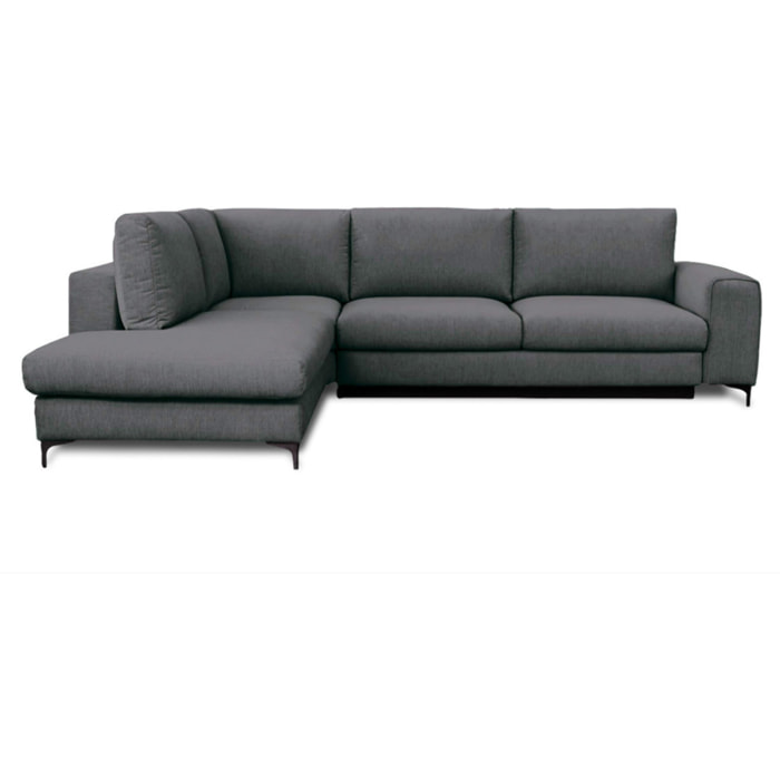 Canapé d'Angle Gauche Tissu Fiesole, 3 Places, Couchage Intégré, Coffre de Rangement, Housse Déhoussable