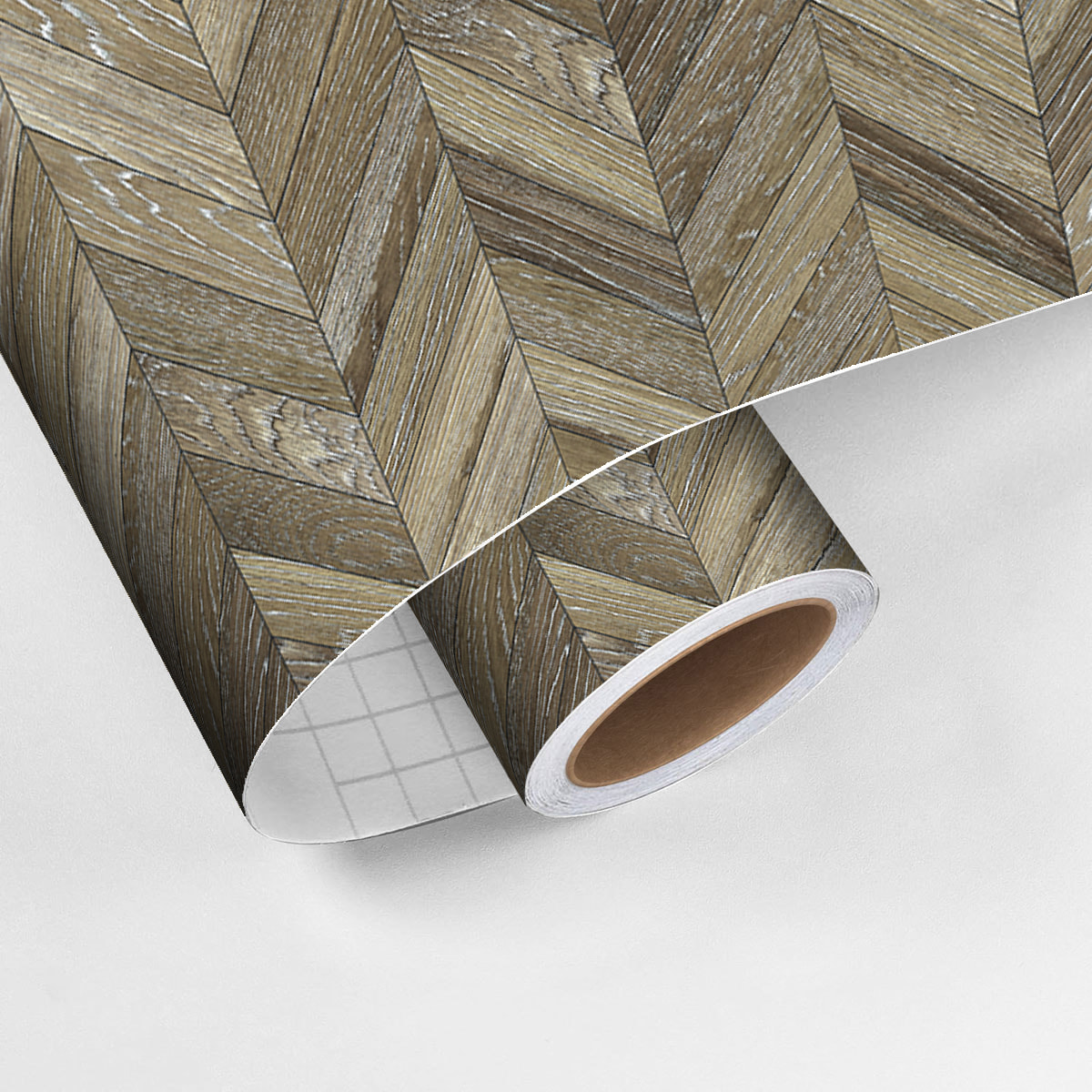 Revêtement sticker sol - PARQUET BOIS DU KANSAS - Rouleau adhésif Protection Anti-dérapant