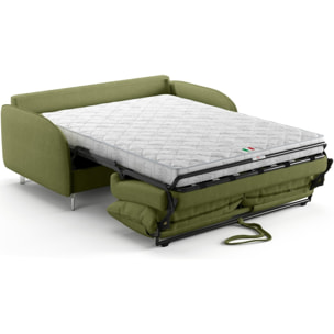 Canapé droit convertible 3 places en tissu chenille - ouverture express - NOVOLI