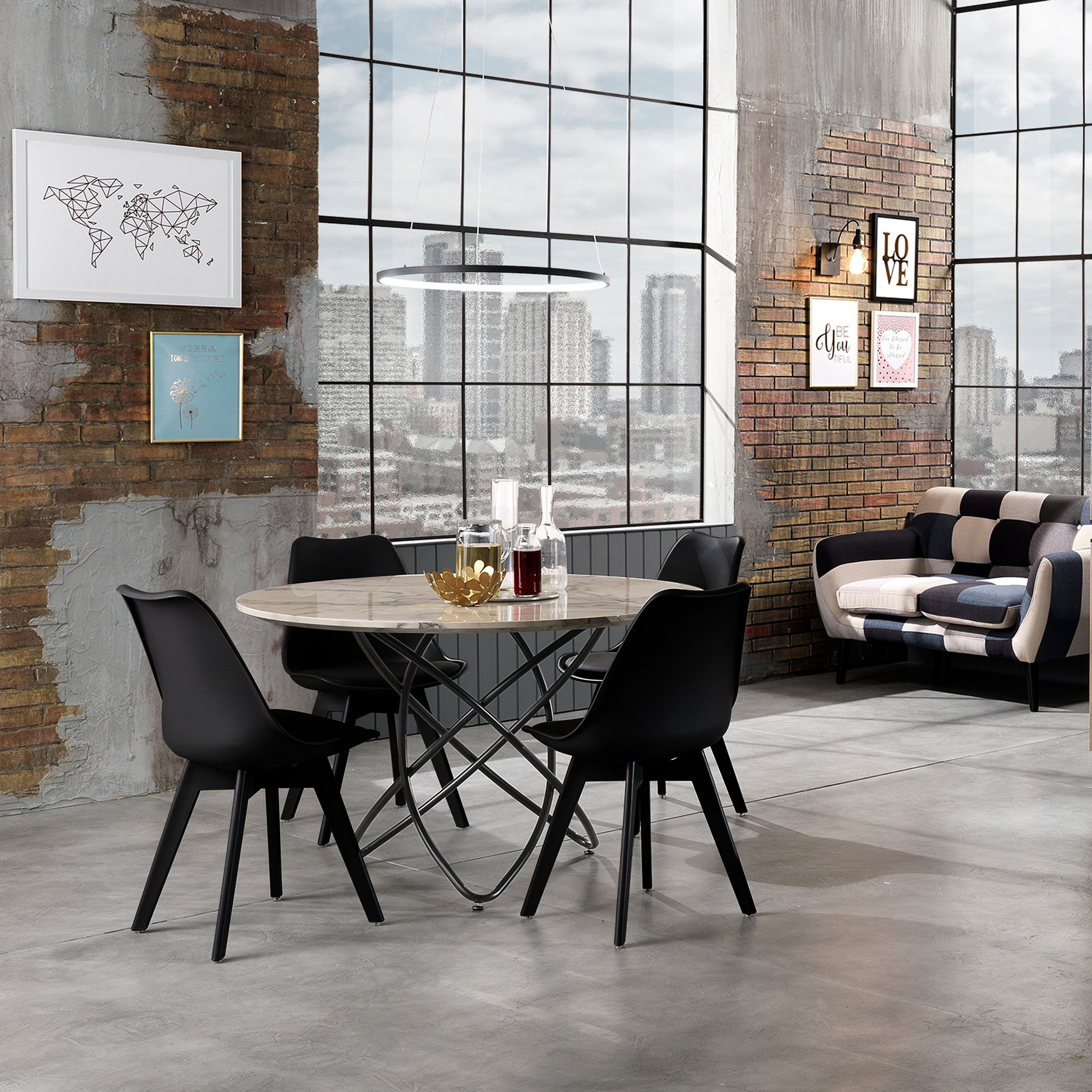 Tomasucci Lot de 4 Chaises KIKI EVO BLACK Noir