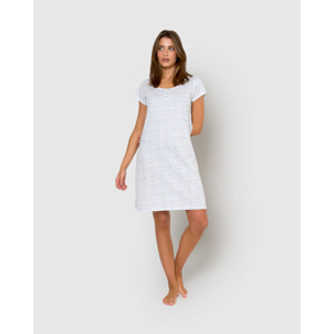 Vestido corto de algodón lilo índigo