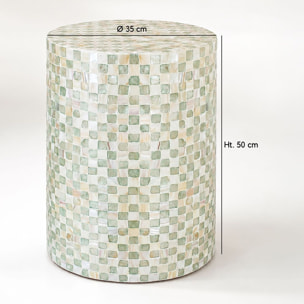 Table d'appoint en coquille de capiz verte ZINA