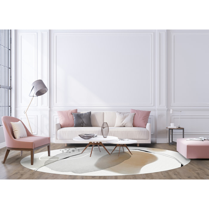 Alfombra de vinilo CERAMIKO, Nadia, diseño moderno [Diam] 180 cm