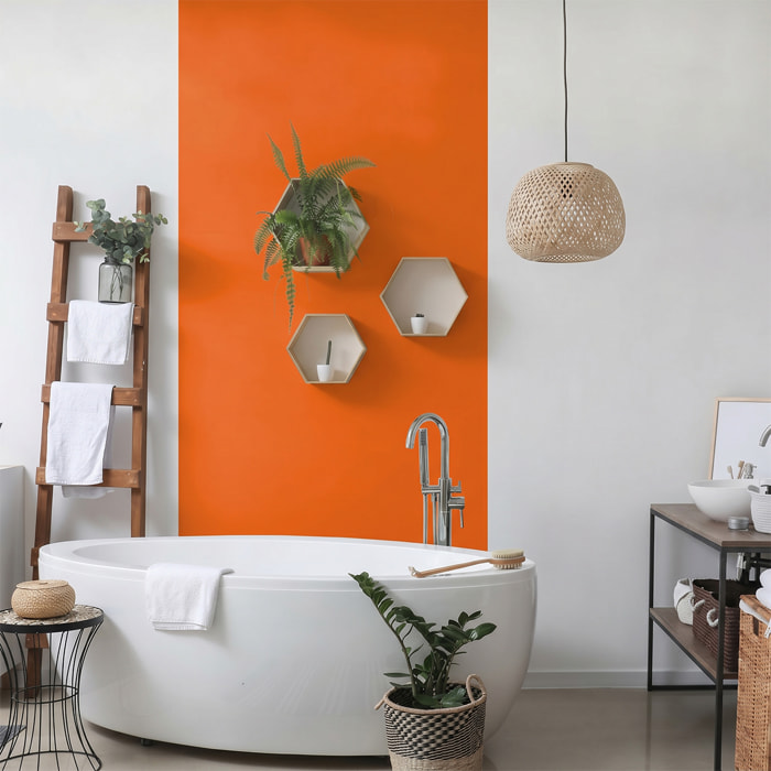 Rouleau adhésif décoratif Vinyle au Mètre - Orange - Sticker Lavable Imperméable Mur Cuisine Meubles