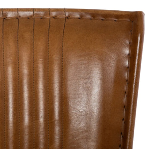 Fauteuil "Hoper" cognac en cuir