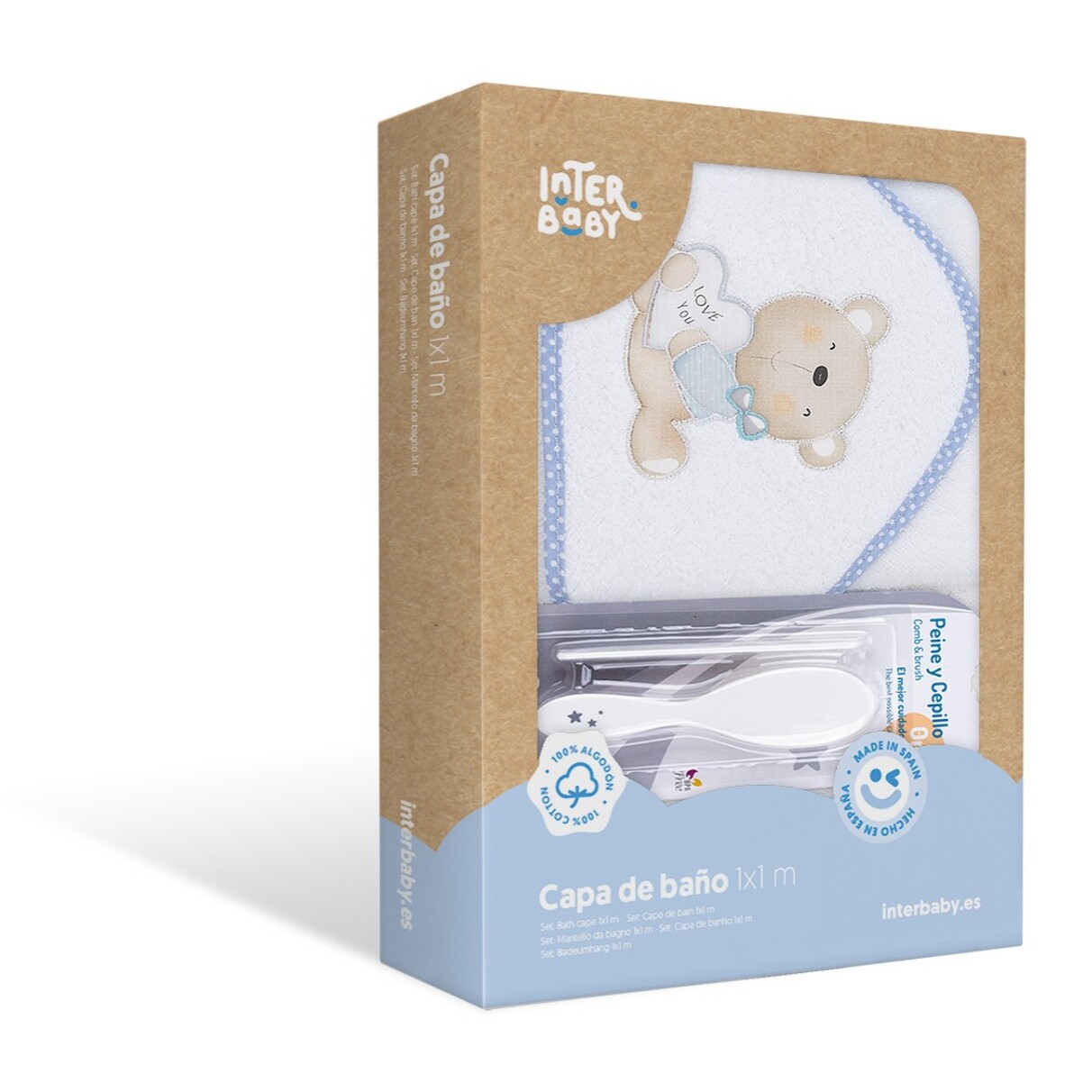 Capa de Baño Love You con Peine y Cepillo