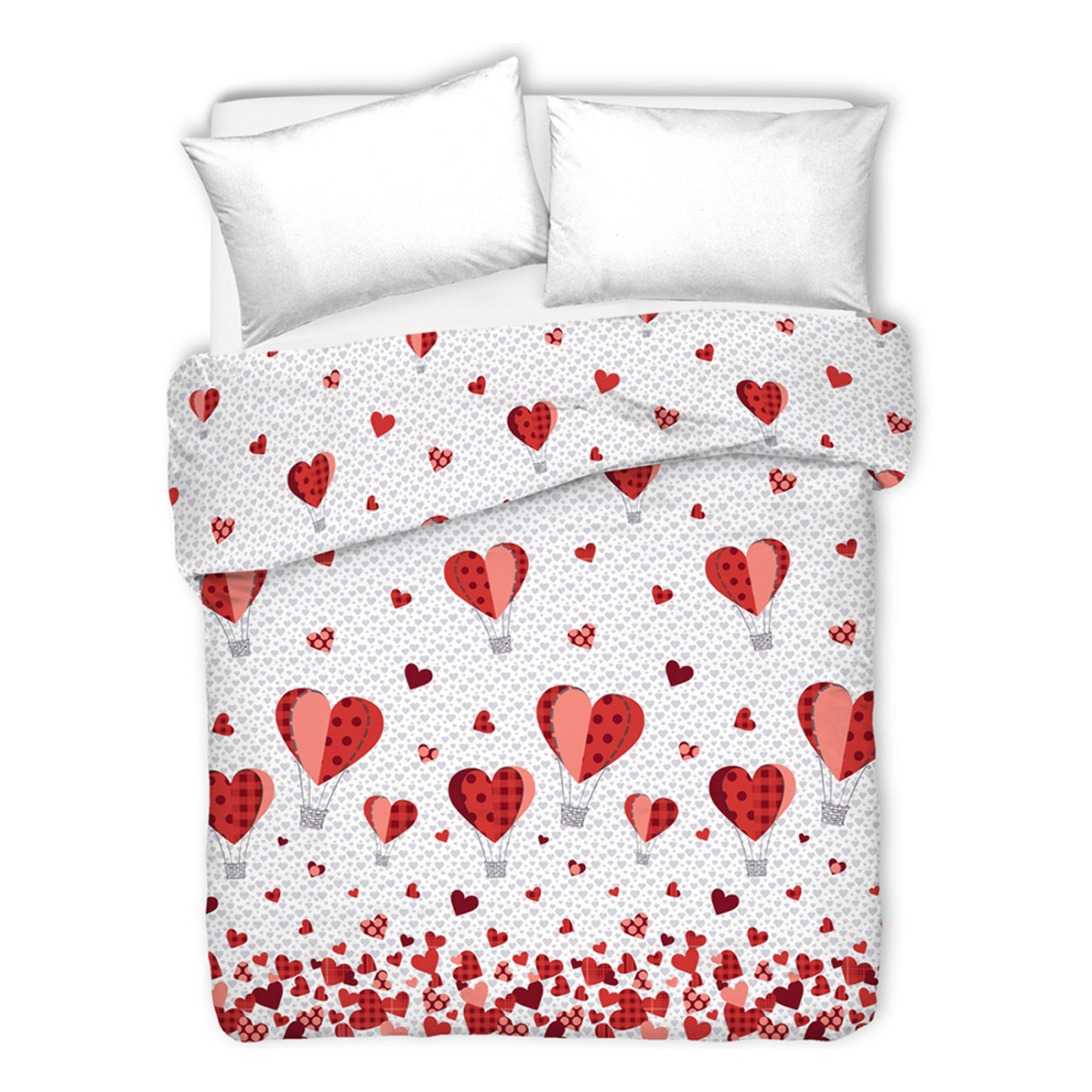 Copriletto di cotone mongolfiera rosso