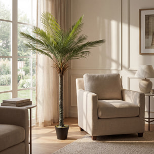 Planta Artificial Decorativa 180 cm Palmera Artificial con Maceta y Hojas para Interior Hogar Salón Oficina Verde