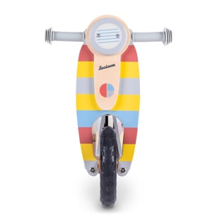 Moto sin pedales RAINBOW SCOOTER correpasillos infantil de madera diseño multicolor