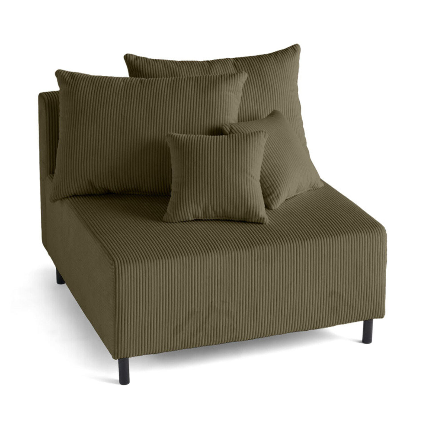 Edinburg - module d'assise sans accoudoirs - en velours côtelé - Vert