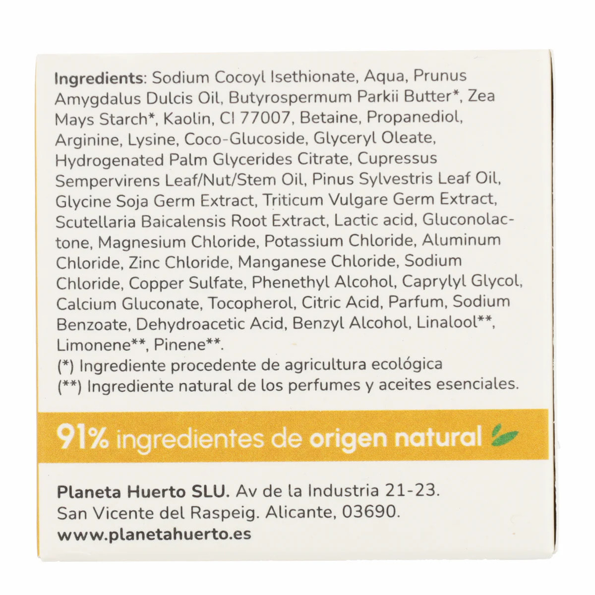 Champú sólido Fortalecedor con Aminoácidos Planeta Huerto 85 g
