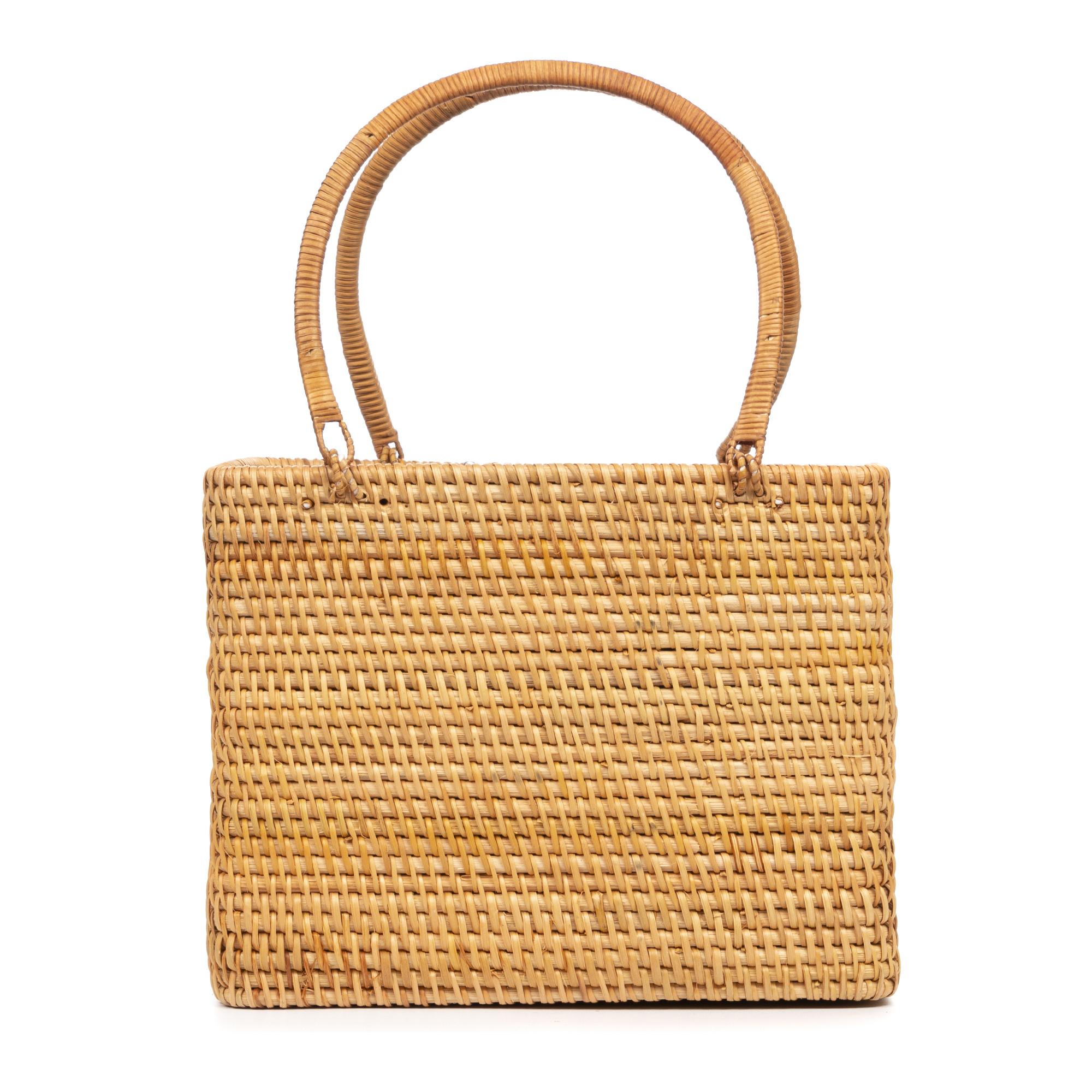 Borsa tote Volturino in rattan.