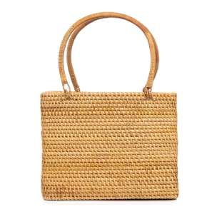 Borsa tote Volturino in rattan.