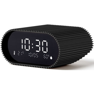 Réveil LEXON Ray Clock Thermomètre et Hygromètre Noir