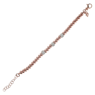 Bracciale con Rondelle Alternate a Elementi Pavé in Cubic Zirconia