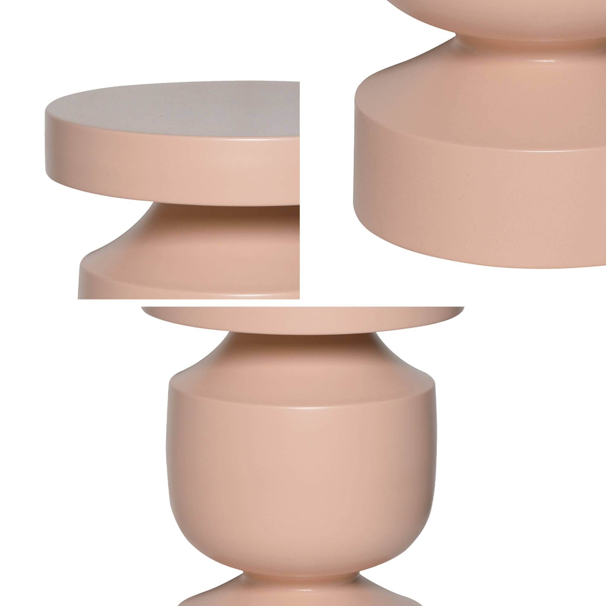 Table d'appoint, bout de canapé, table de chevet métal Ø30,5 x H43,5cm ALMA