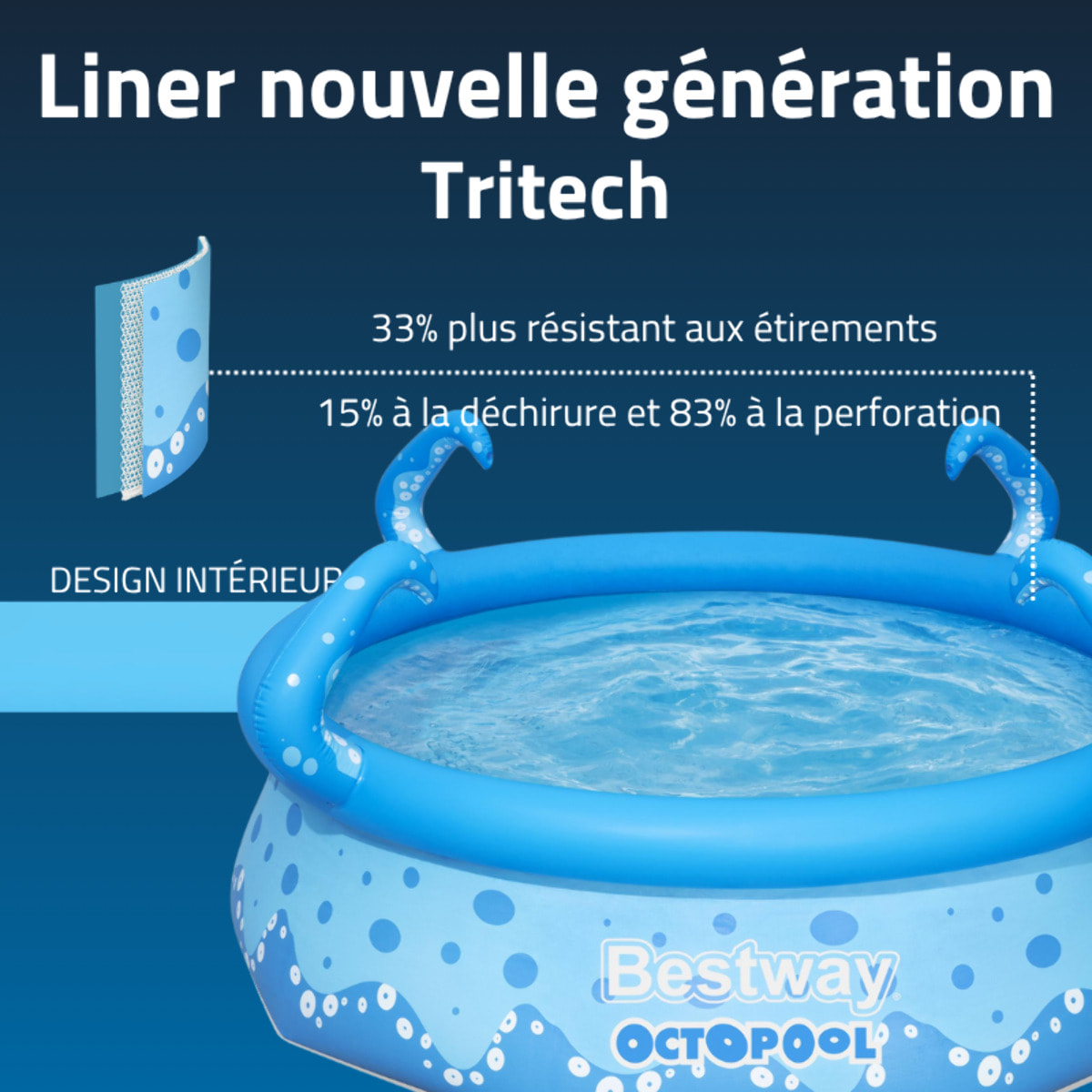 Bestway Piscine gonflable ronde Bestway Fast Set OctoPool 274 x 76 cm bleu