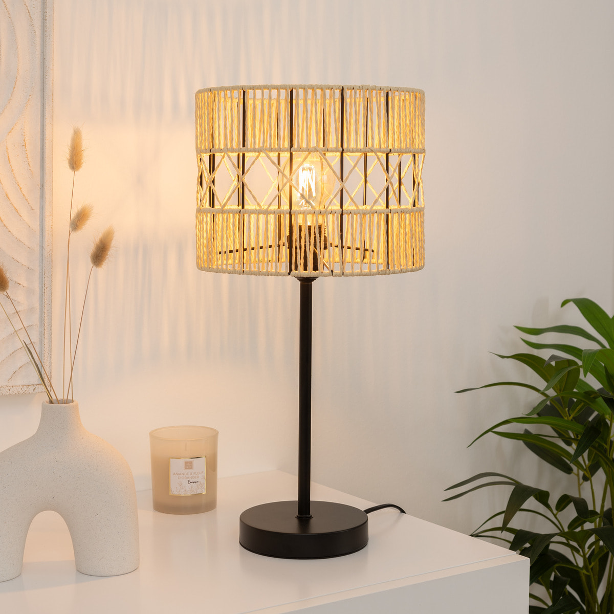 Lampe "Cosy" - métal - noir - H47 cm