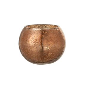 J-Line - Photophore boule craquelé - verre effet nacré - marron - medium - 2pcs