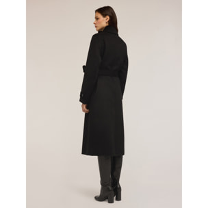 Motivi - Gabardina de paño de lana mixta - Negro