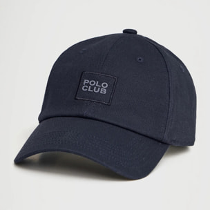 Gorra azul marino de seis paneles con logo Polo Club