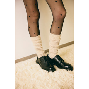 Calzini extra lunghi a coste beige