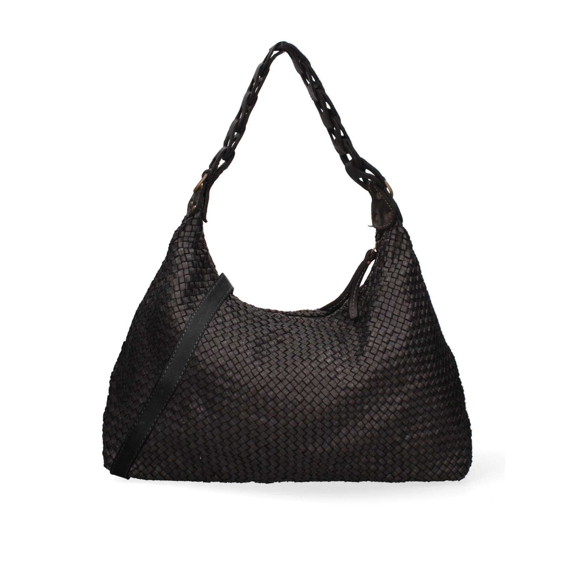 Borsa a spalla da donna In Vera pelle Made in Italy 46x33x15 cm