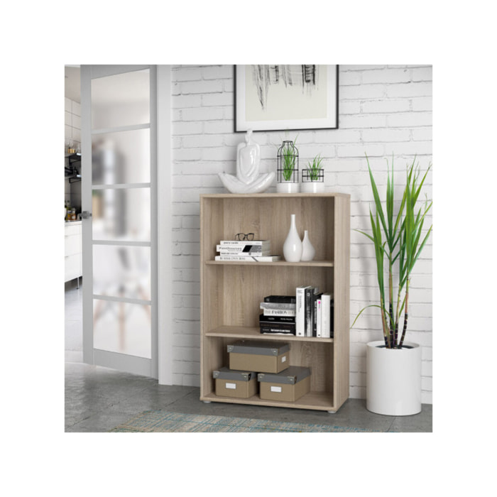 Étagère H. 111 x L. 74 cm décor chêne sonoma avec 2 étagères - MIA