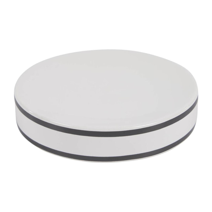 Porte-savon Arminda en céramique blanc avec détail noirLa Forma -