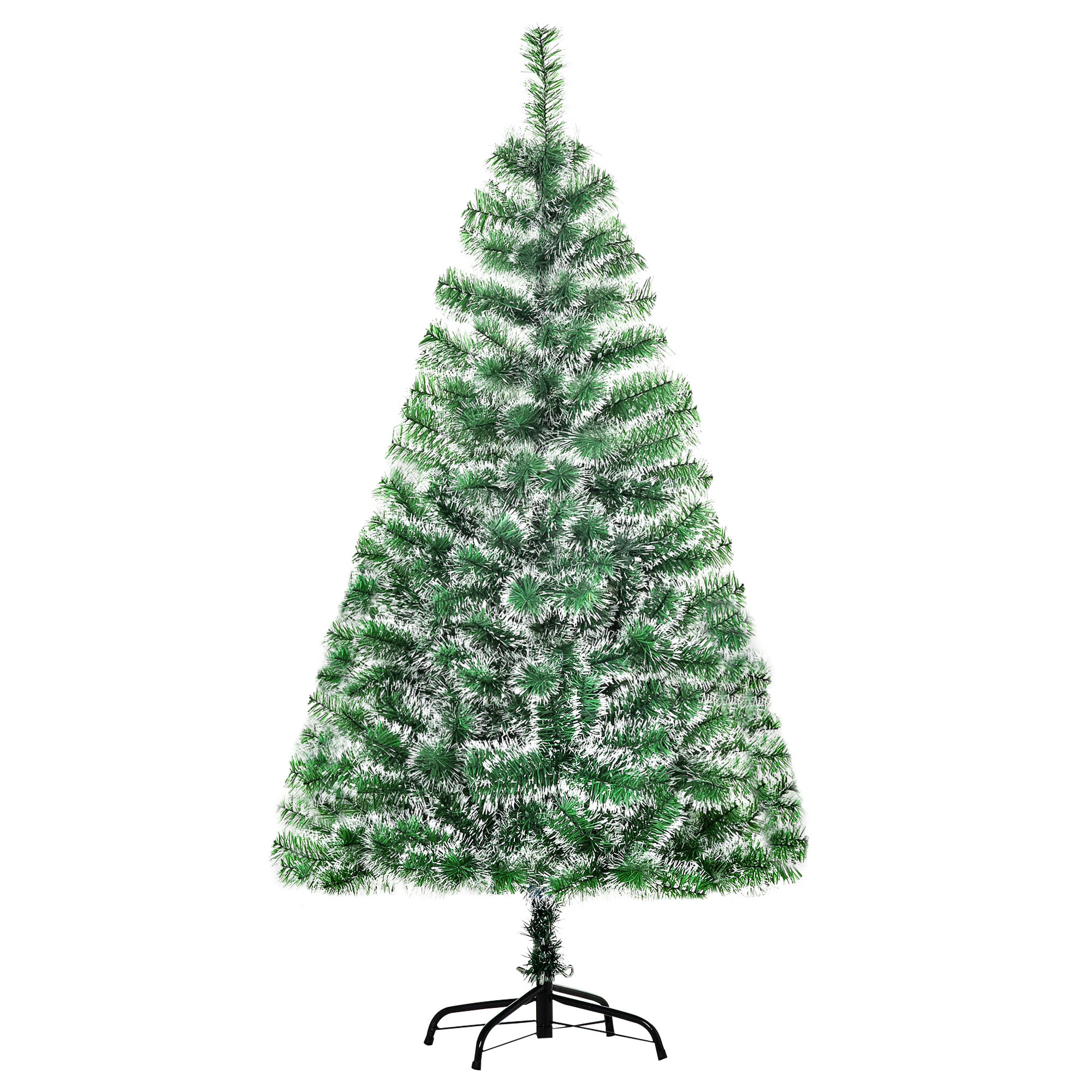 HOMCOM árbol de Navidad Artificial 150 cm con 416 Ramas Hojas de PET y Soporte de Metal Decoración Navideña para Interior Salón Fiestas Ø75x150 cm Verde