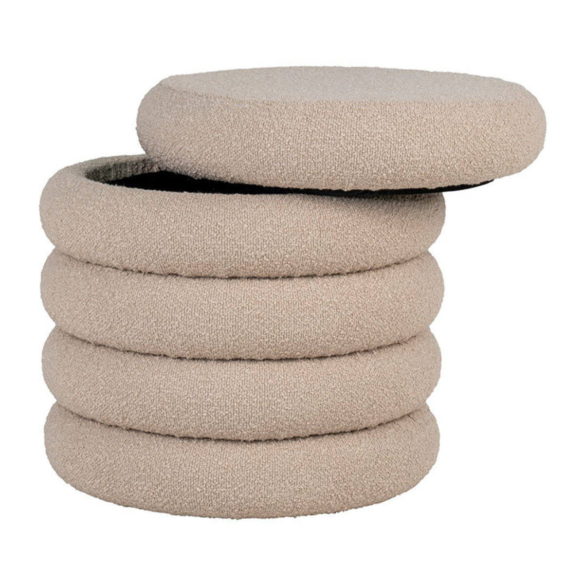Marely - pouf - en tissu bouclette - Beige