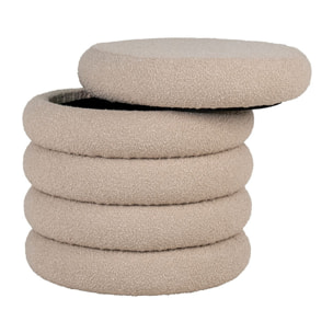Marely - pouf - en tissu bouclette - Beige