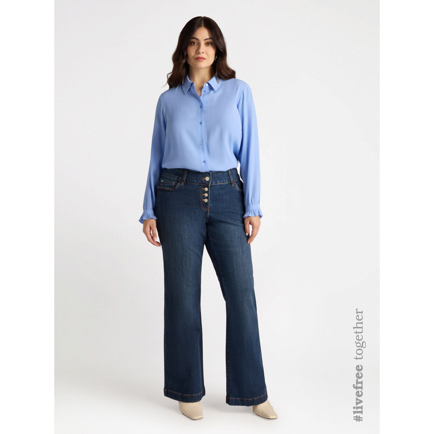 Fiorella Rubino - Vaqueros acampanados - Azul