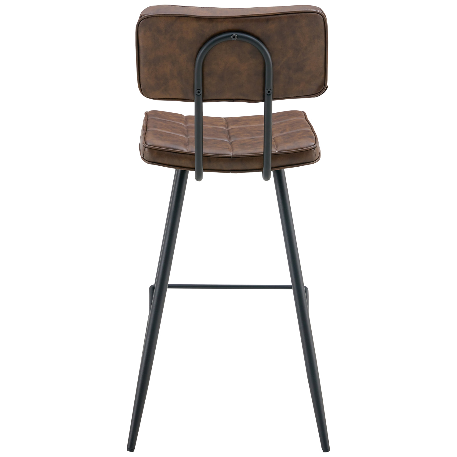 Lot de 2 tabourets de bar en simili marron FERNAND