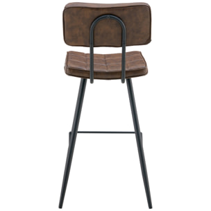 Lot de 2 tabourets de bar en simili marron FERNAND