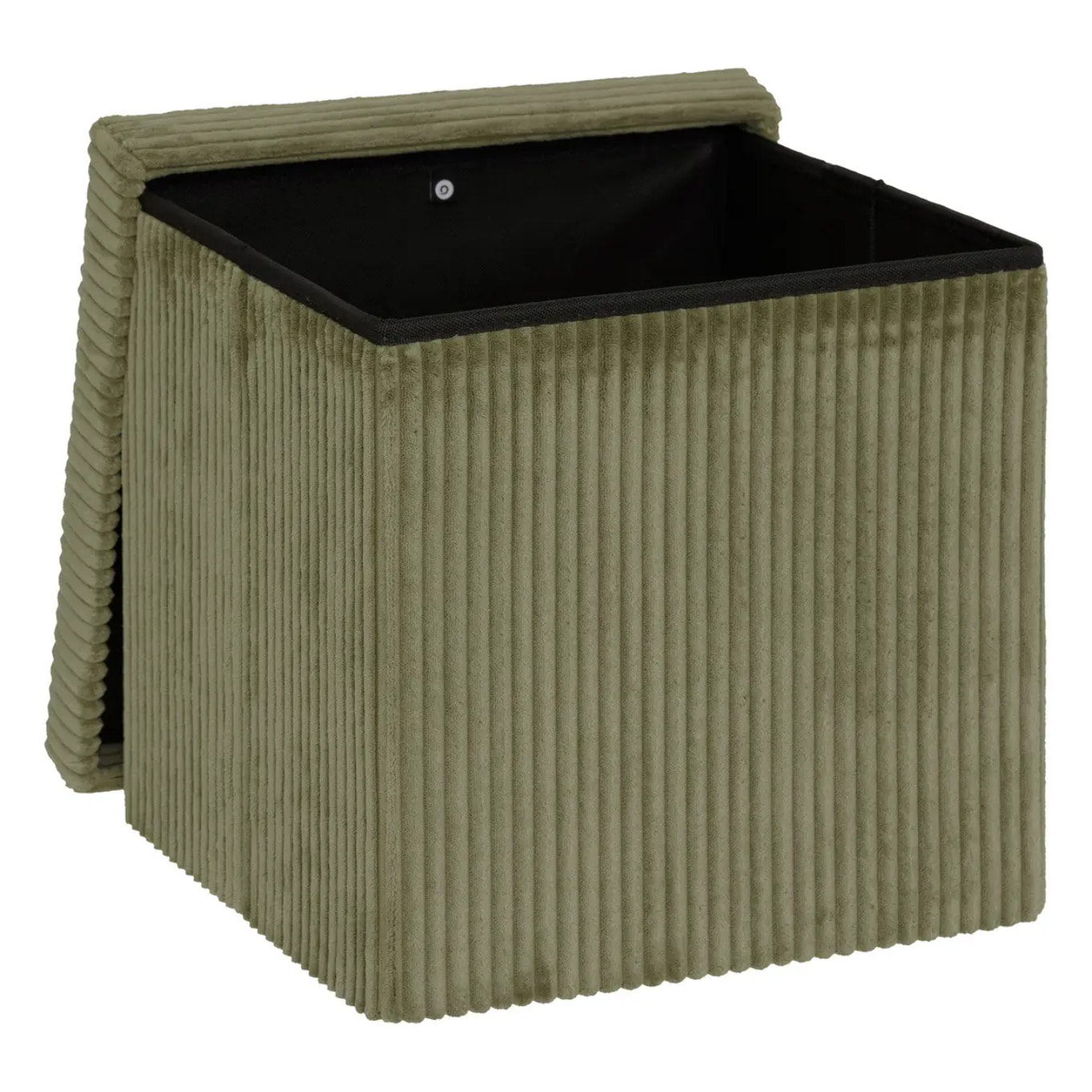 Pouf pliant Arum vert Kaki 38x38cm
