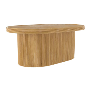 Table basse ovale en rotin naturel - Hélène