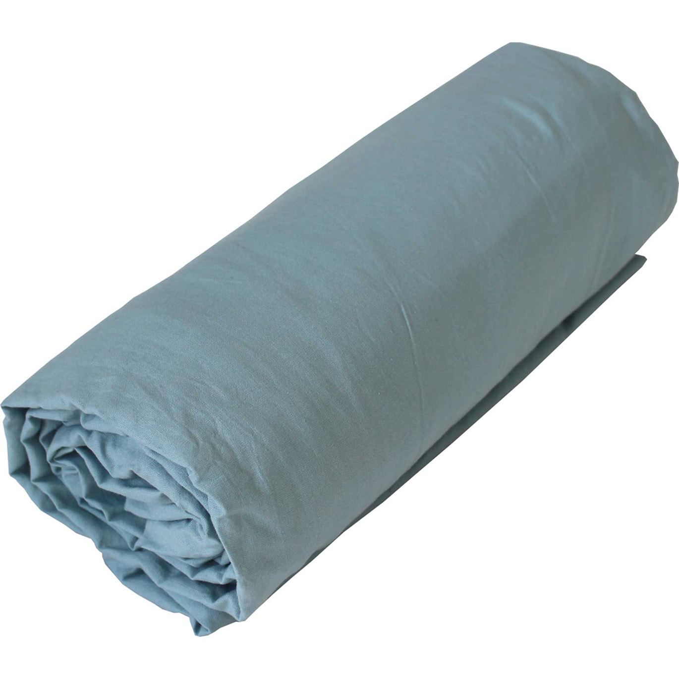 Drap housse jersey uni en 100% coton - Bleu