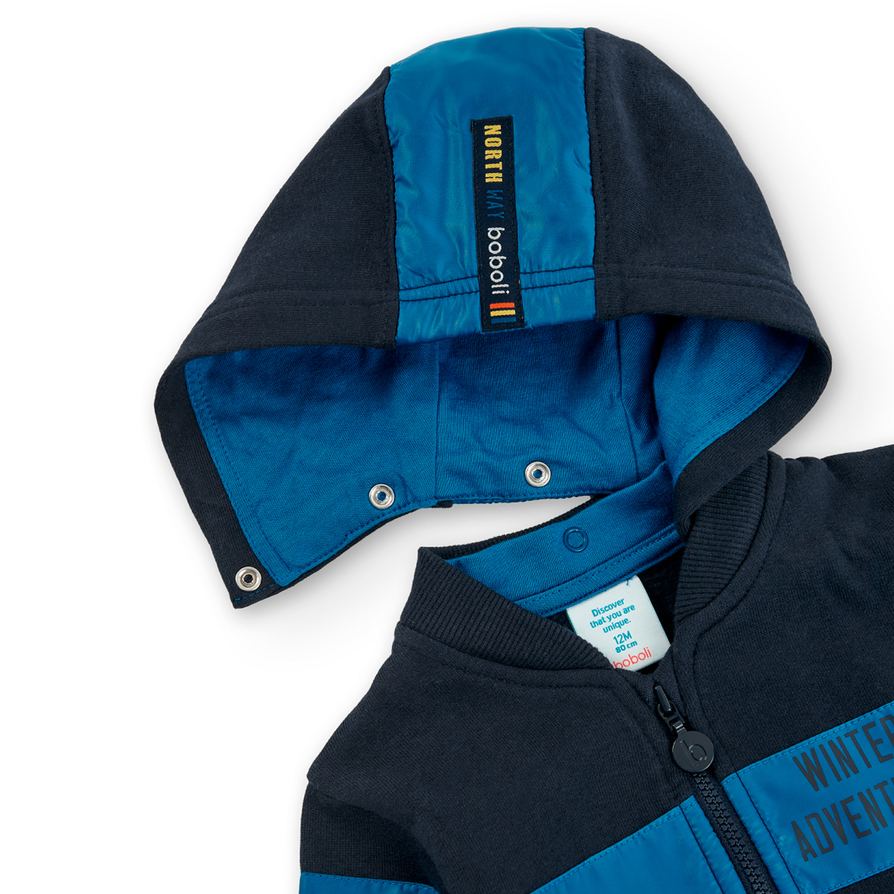 Chaqueta felpa combinada de bebé niño