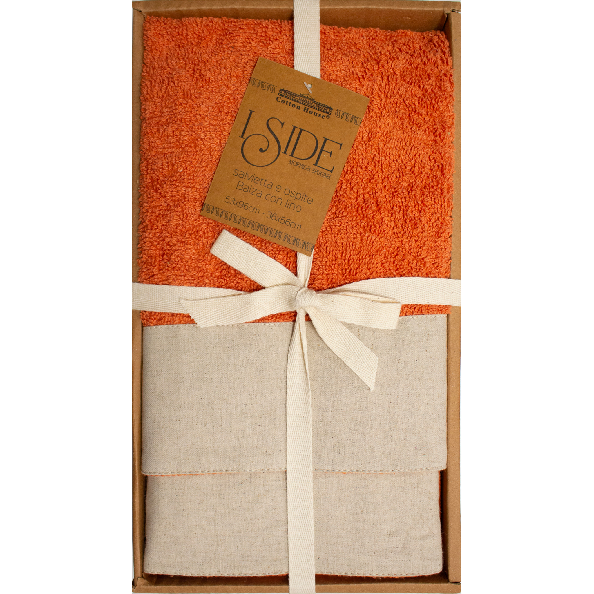 SET VISO E MANI SPUGNA ZUCCA CON BALZA IN LINO