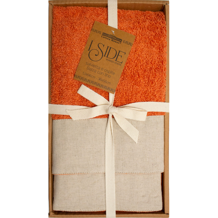 SET VISO E MANI SPUGNA ZUCCA CON BALZA IN LINO