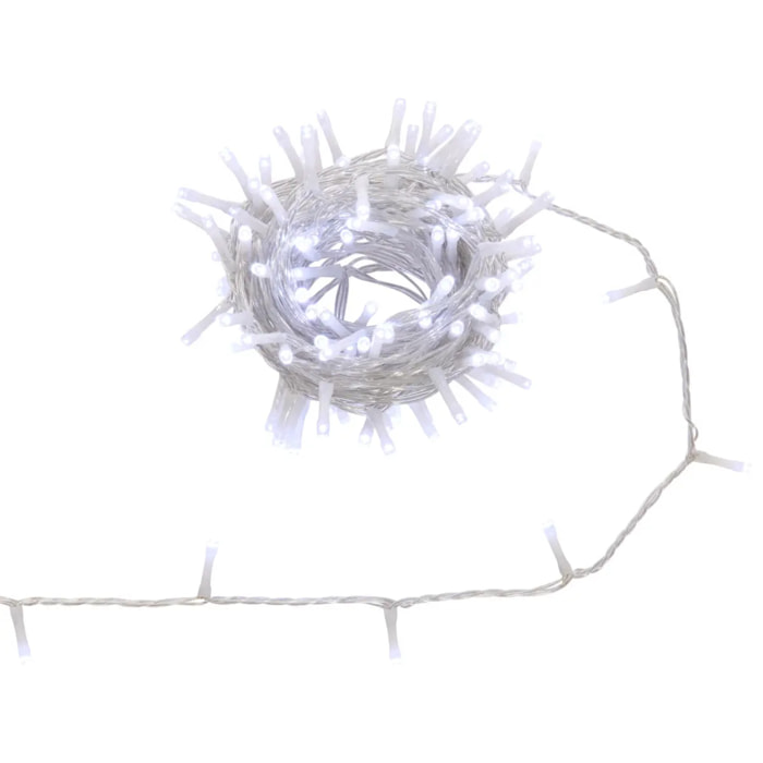 Guirlande lumineuse d'extérieur 10 m 133 LED blanc froid fil transparent 13 fonctions avec minuteur sur secteur