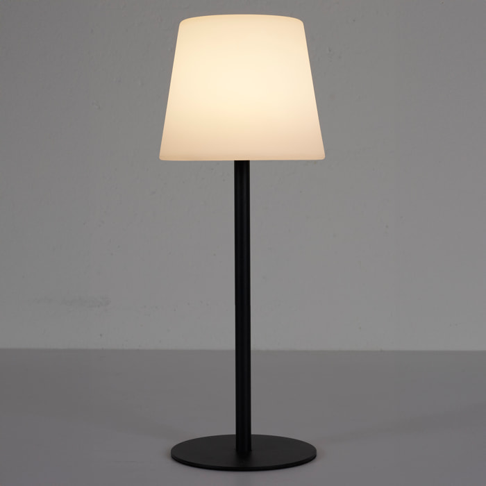 Lampe A Poser Ip44 Rechargeable H40cm Noir