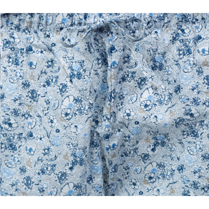 Pigiama leggero DONNA cotone fiori blu