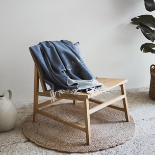 Manta scotch 140x190 60% algodón 40% acrílico 320gsm azul scalpers home