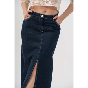 Kocca - Gonna in denim con spacco Donna