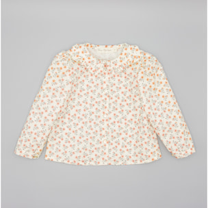 Camisa Rosa De Viella Con Estampado Floral